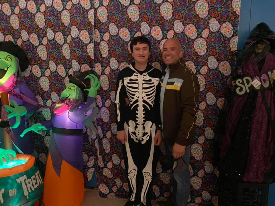 Participants in costume at the Halloween Bash